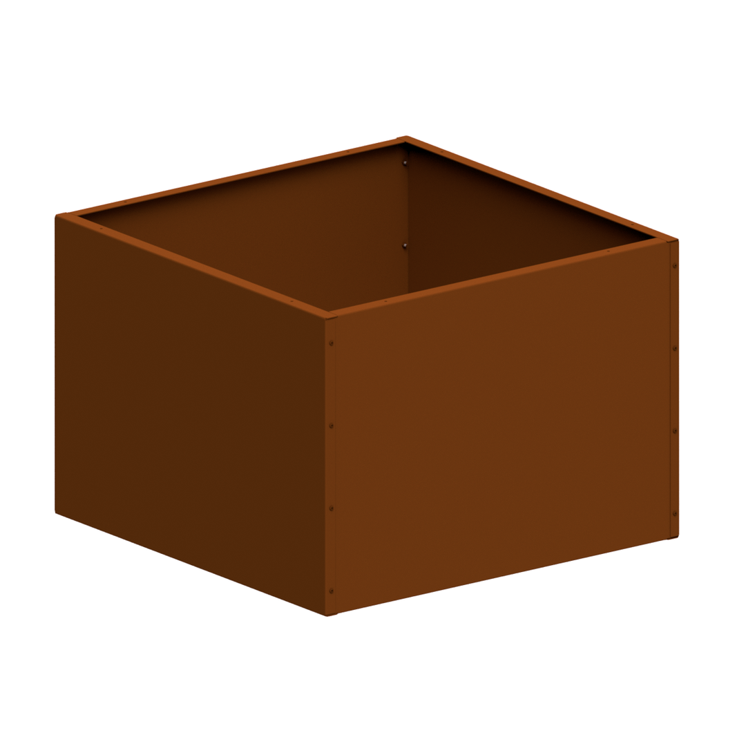 Hochbeet Edelrost TERRADIX 1x1m ohne Schneckenschutz mit neutralem Hintergrund 