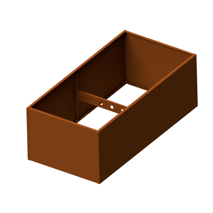 Hochbeet Edelrost TERRADIX 2x1m ohne Schneckenschutz mit neutralem Hintergrund 