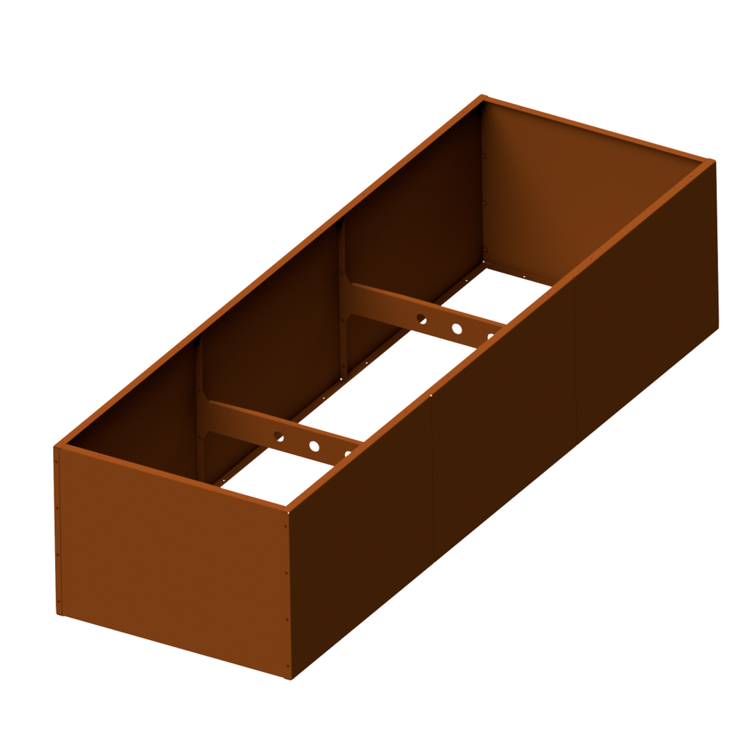 Hochbeet Edelrost TERRADIX 3x1m ohne Schneckenschutz mit neutralem Hintergrund 