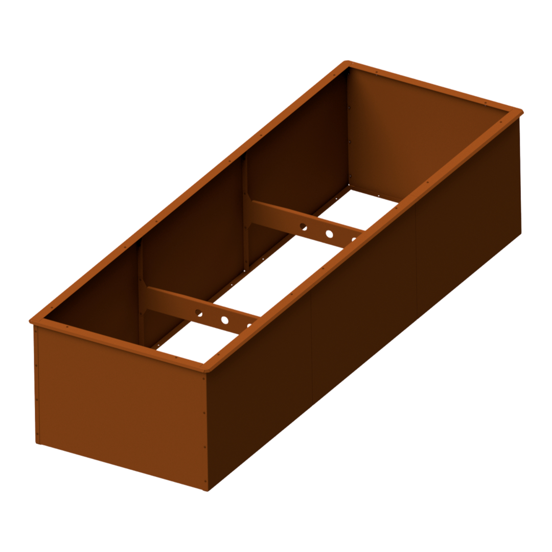 Hochbeet Edelrost TERRADIX 3x1m mit Schneckenschutz mit neutralem Hintergrund 