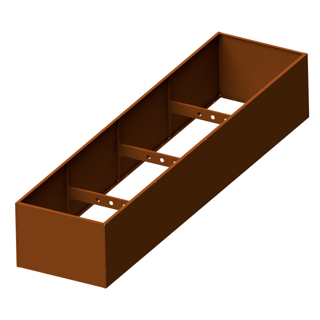 Hochbeet Edelrost TERRADIX 4x1m ohne Schneckenschutz mit neutralem Hintergrund 