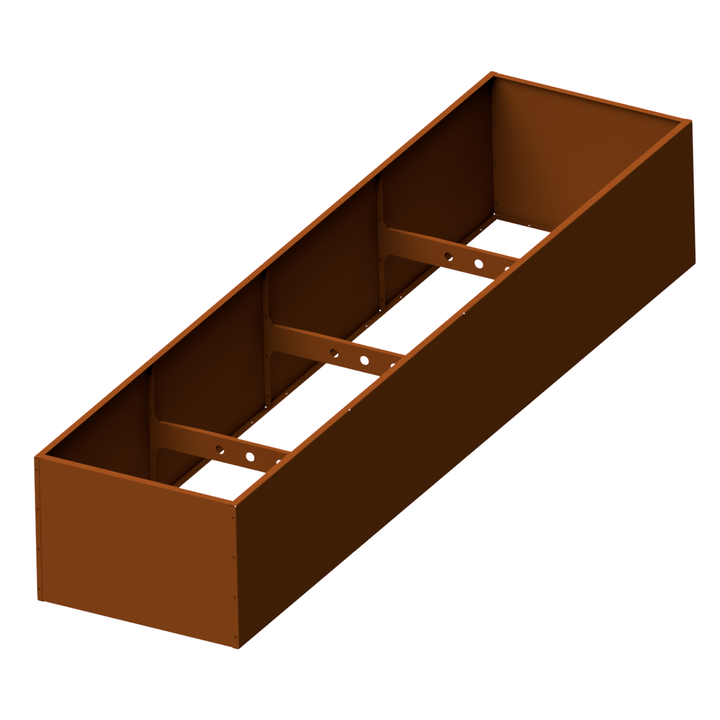 Hochbeet Edelrost TERRADIX 4x1m ohne Schneckenschutz mit neutralem Hintergrund 