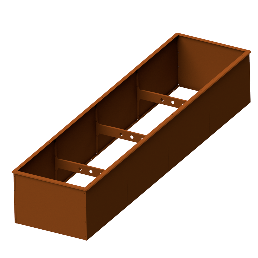 Hochbeet Edelrost TERRADIX 4x1m mit Schneckenschutz mit neutralem Hintergrund 